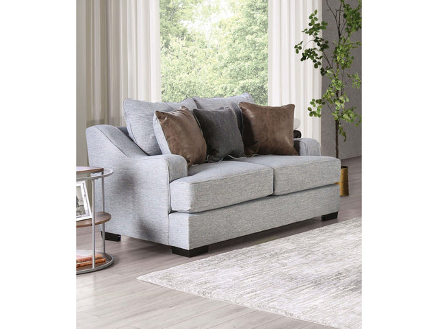 Skyline Light Gray/Brown Loveseat - Ornate Home
