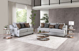 Skyline Light Gray/Brown Loveseat - Ornate Home