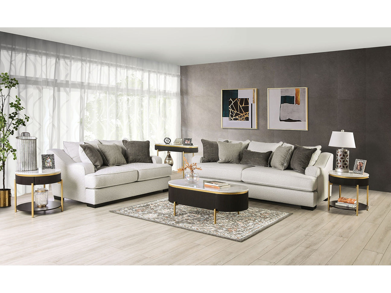 Skyline Pewter/Gray Sofa & Loveseat - Ornate Home