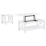 Skyview White 2-piece Rectangular Lift Top Coffee Table Set - Ornate Home