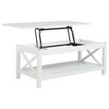 Skyview White 2-piece Rectangular Lift Top Coffee Table Set - Ornate Home