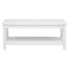 Skyview White 2-piece Rectangular Lift Top Coffee Table Set - Ornate Home