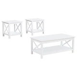Skyview White 3-piece Rectangular Lift Top Coffee Table Set - Ornate Home