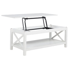 Skyview White 3-piece Rectangular Lift Top Coffee Table Set - Ornate Home