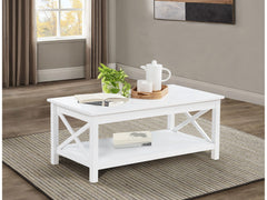 Skyview White 44-inch Rectangular Lift Top Coffee Table - Ornate Home