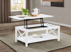 Skyview White 44-inch Rectangular Lift Top Coffee Table - Ornate Home