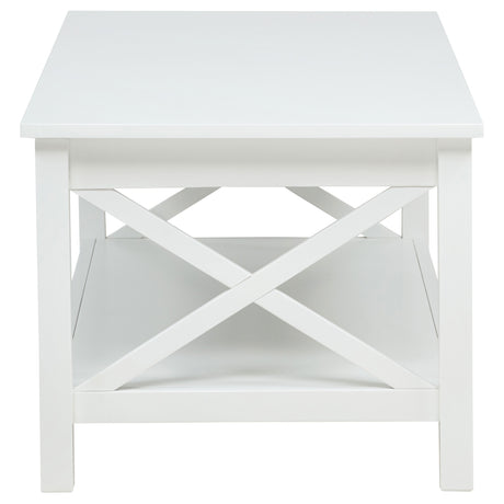 Skyview White 44-inch Rectangular Lift Top Coffee Table - Ornate Home