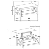 Skyview White 44-inch Rectangular Lift Top Coffee Table - Ornate Home