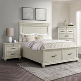 Slater Antique White 3-Piece King Platform Storage Bedroom Set - Ornate Home