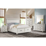 Slater Antique White 4-Piece King Platform Storage Bedroom Set - Ornate Home