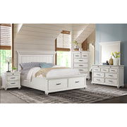 Slater Antique White 4-Piece King Platform Storage Bedroom Set - Ornate Home