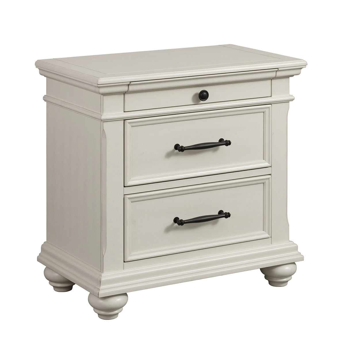 Slater Antique White 5-Piece King Platform Storage Bedroom Set - Ornate Home