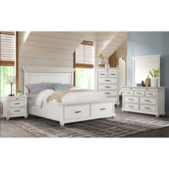 Slater Antique White 6-Piece King Platform Storage Bedroom Set