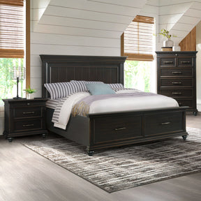 Slater Black 3-Piece King Platform Storage Bedroom Set - Ornate Home
