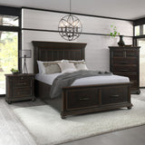 Slater Black 3-Piece Queen Platform Storage Bedroom Set - Ornate Home