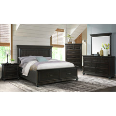 Slater Black 4-Piece King Platform Storage Bedroom Set