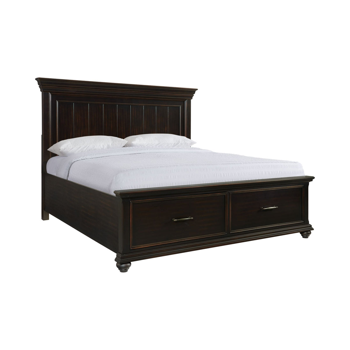 Slater Black 4-Piece King Platform Storage Bedroom Set with 2 Nightstands & Chest - Ornate Home