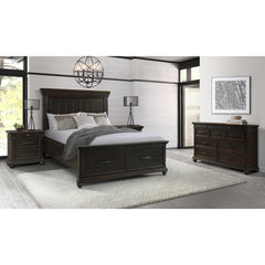 Slater Black 4-Piece Queen Platform Storage Bedroom Set with 2 Nightstands & Dresser - Ornate Home