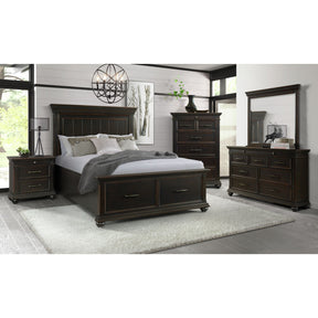 Slater Black 6-Piece Queen Platform Storage Bedroom Set - Ornate Home