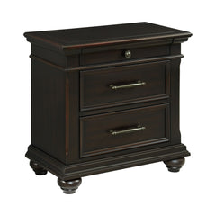 Slater Black Nightstand with USB - Ornate Home