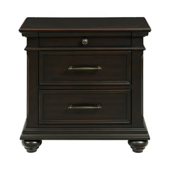 Slater Black Nightstand with USB - Ornate Home