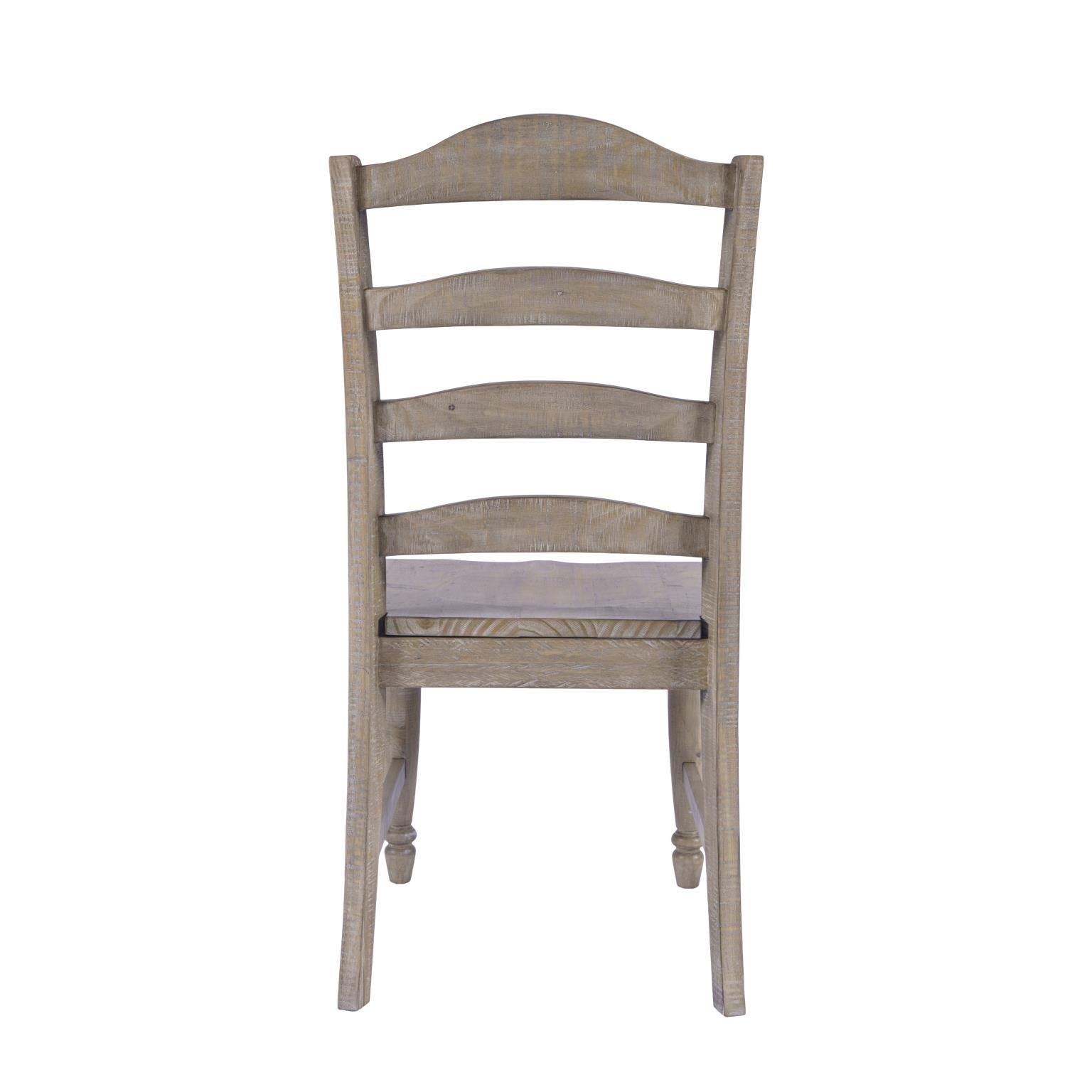 Slater Works Natural/Cream Round Dining Table w/ 4 Ladder Back Chairs, 2 Upholstered Chairs - Ornate Home