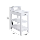 Slayer White Side Table (USB Charging Dock) - Ornate Home