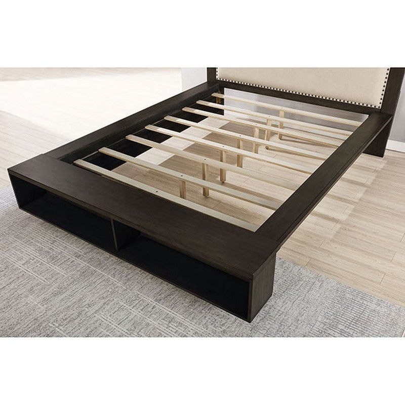 Sligo Dark Gray/Beige Queen Bed - Ornate Home