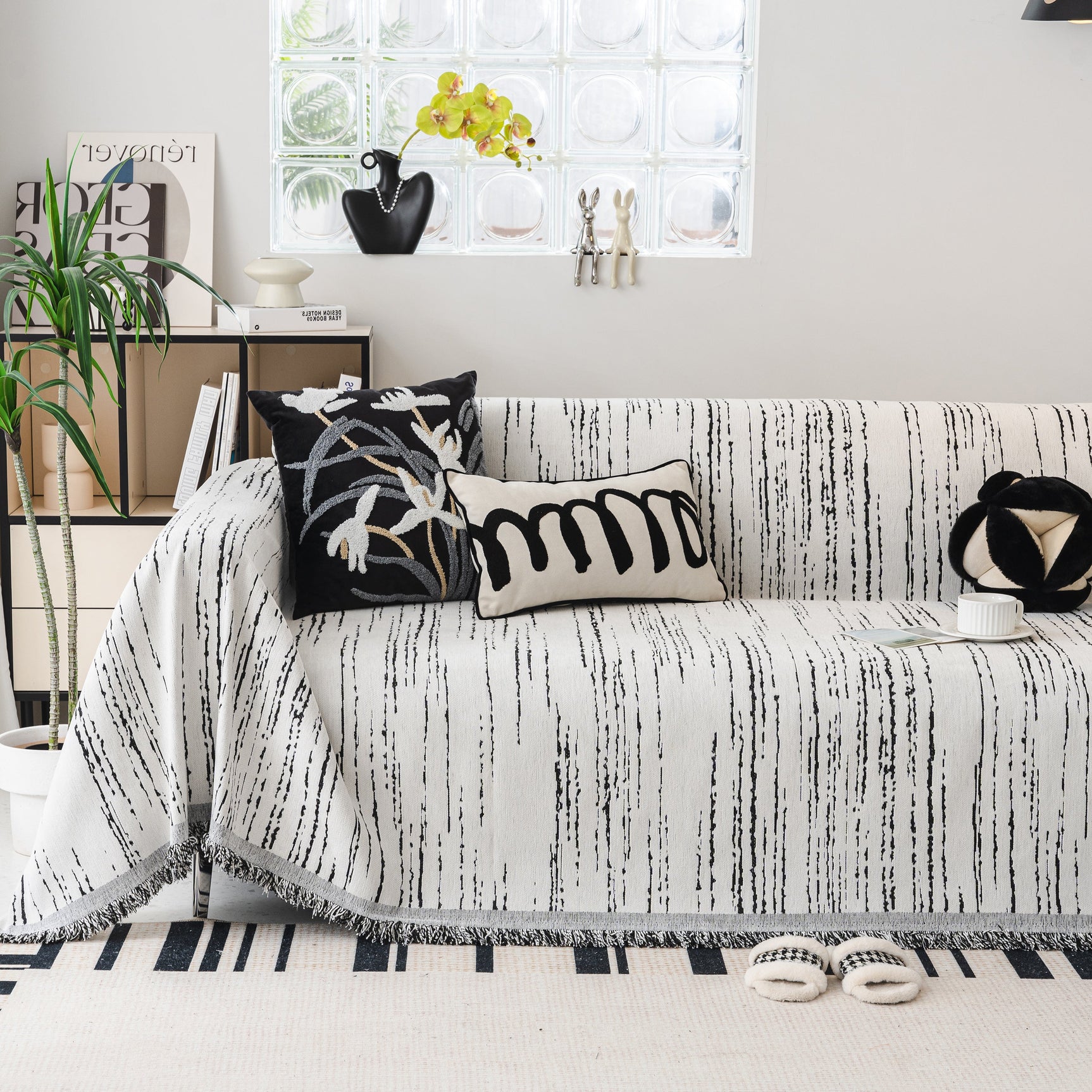 Slip Covers for Sofas, Sofa Throw Cover Soft Chenille Sofa Bed Cover, L Shaped Sectional Couch Covers - Ornate Home