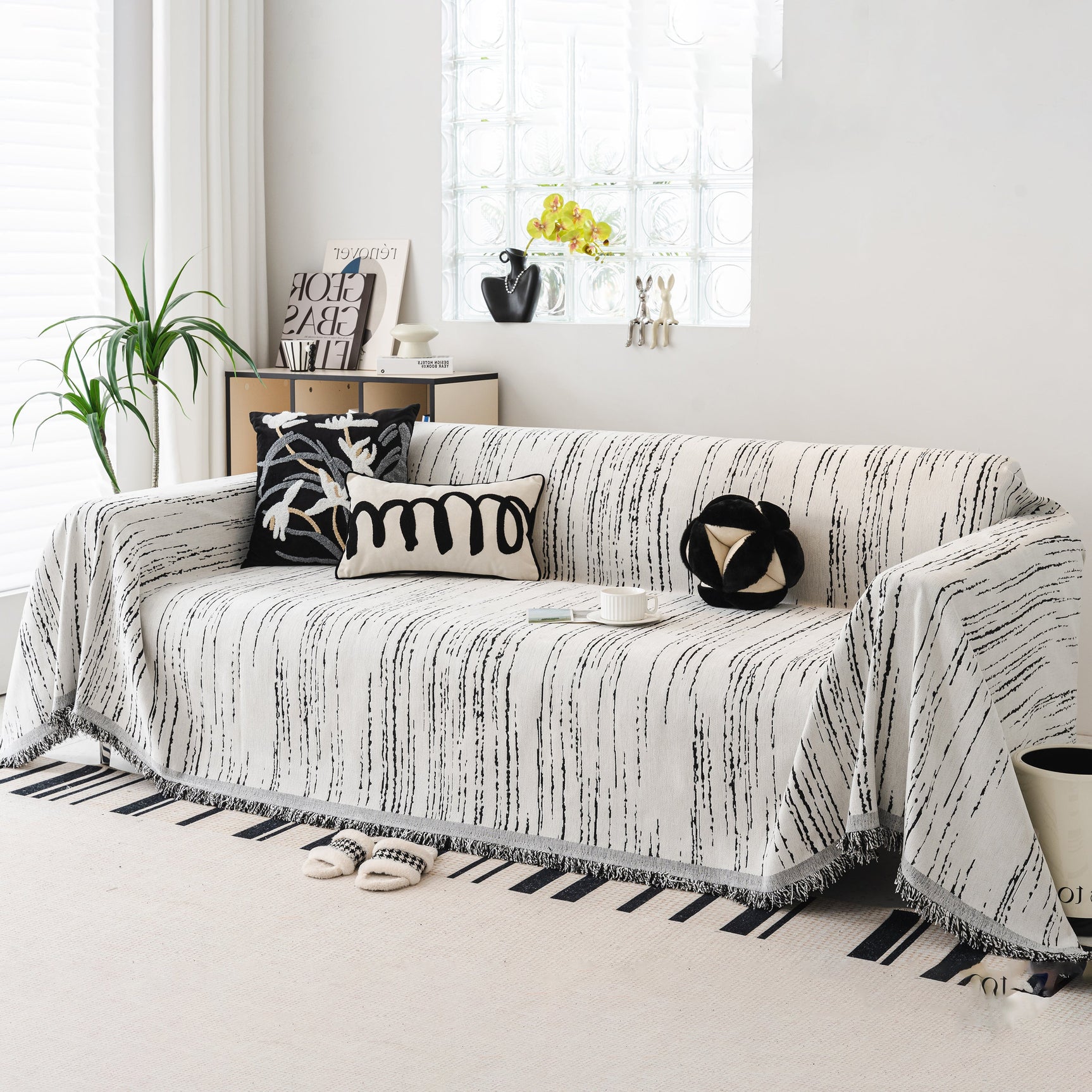 Slip Covers for Sofas, Sofa Throw Cover Soft Chenille Sofa Bed Cover, L Shaped Sectional Couch Covers - Ornate Home