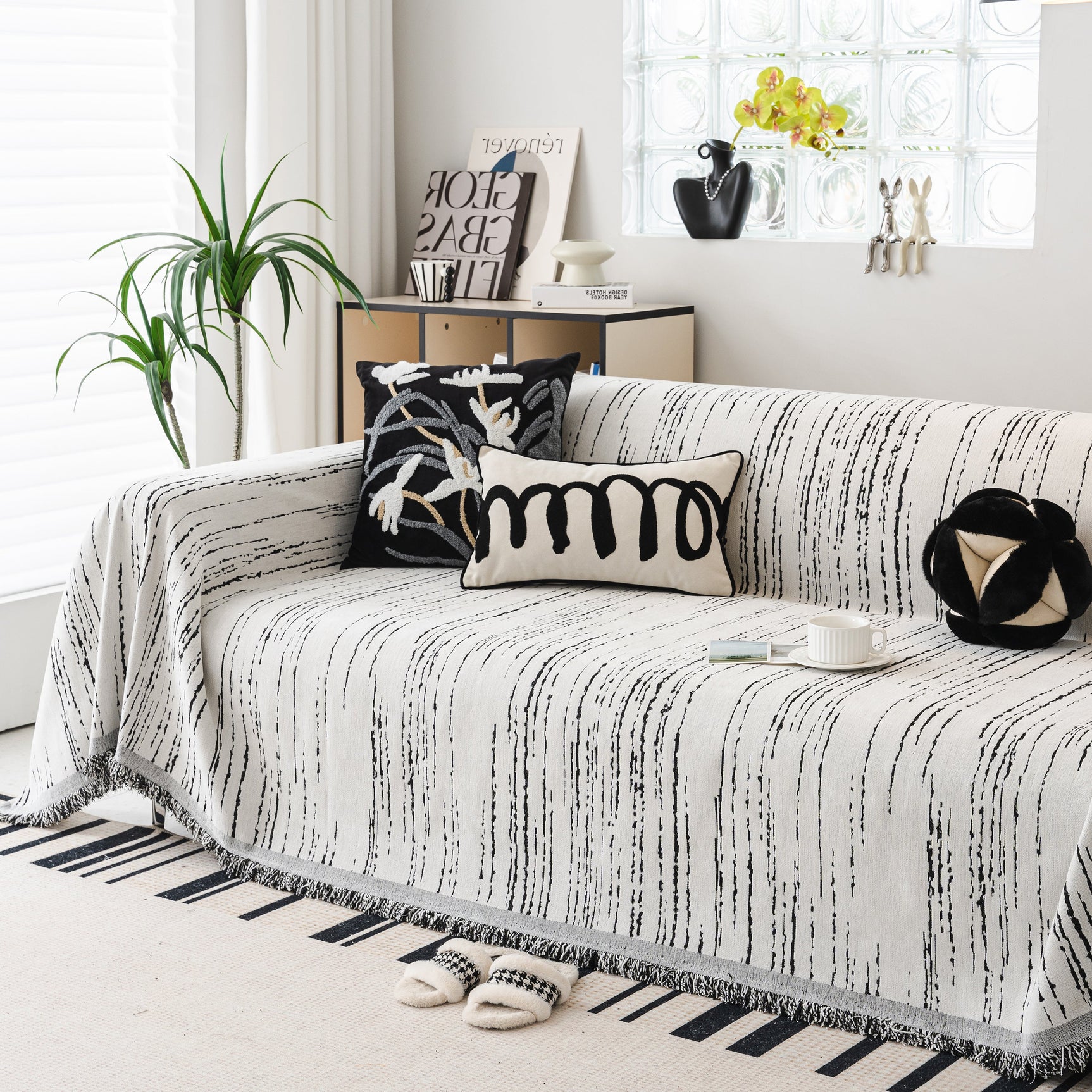 Slip Covers for Sofas, Sofa Throw Cover Soft Chenille Sofa Bed Cover, L Shaped Sectional Couch Covers - Ornate Home