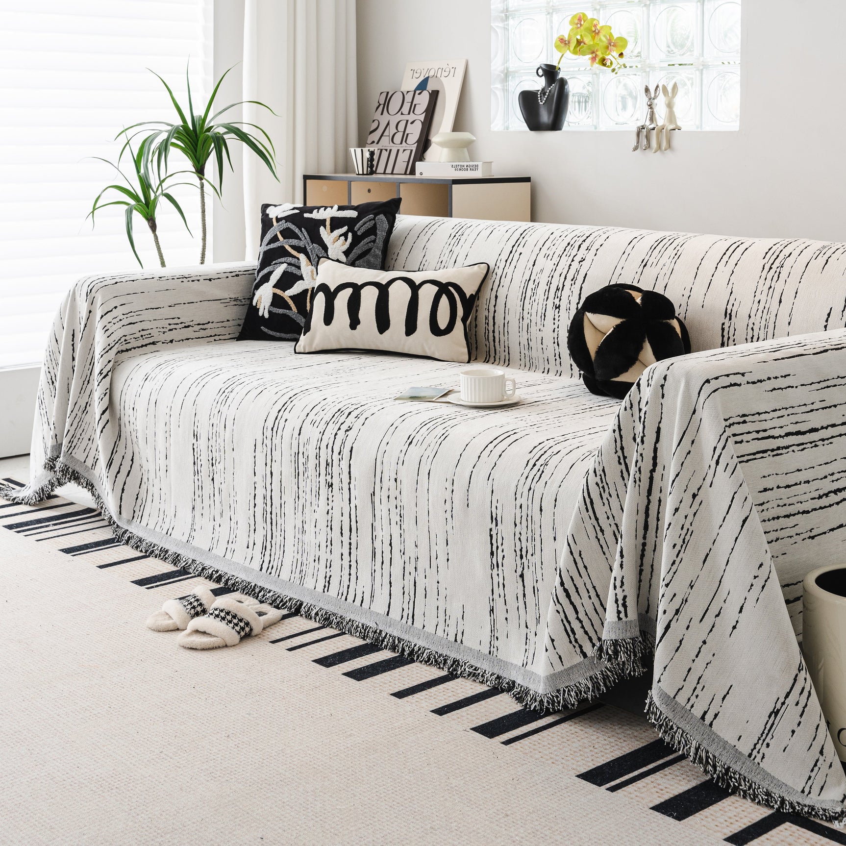 Slip Covers for Sofas, Sofa Throw Cover Soft Chenille Sofa Bed Cover, L Shaped Sectional Couch Covers - Ornate Home