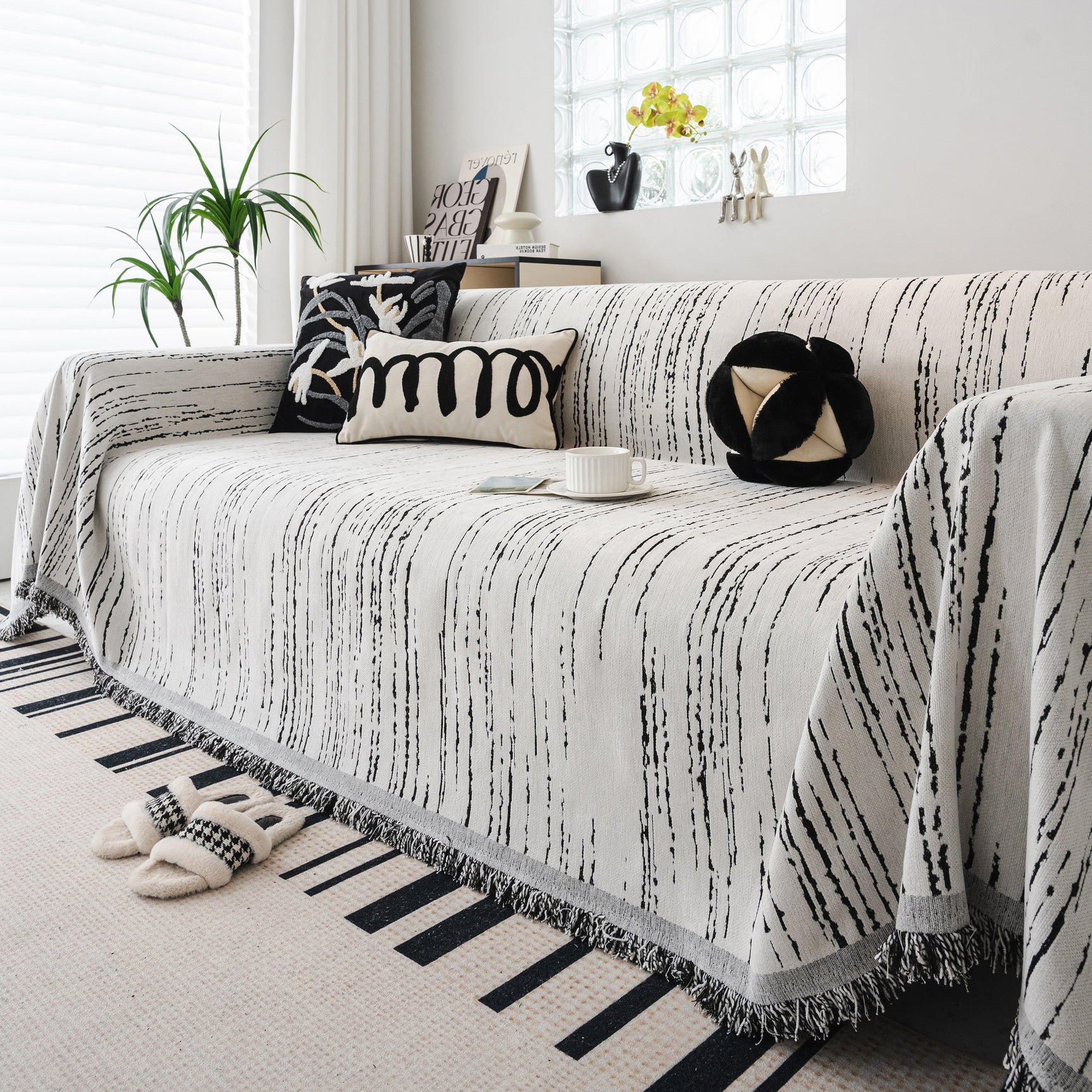Slip Covers for Sofas, Sofa Throw Cover Soft Chenille Sofa Bed Cover, L Shaped Sectional Couch Covers - Ornate Home