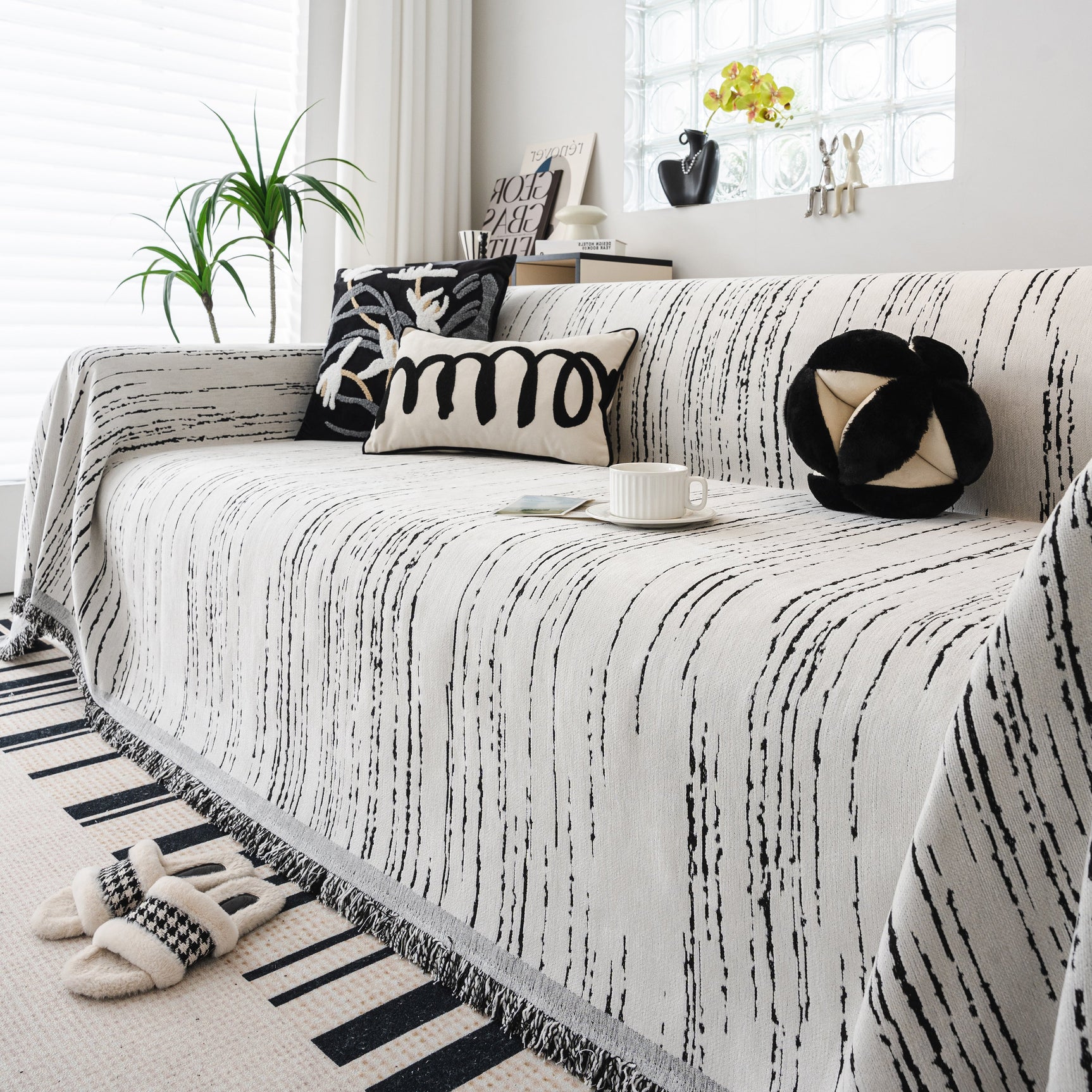 Slip Covers for Sofas, Sofa Throw Cover Soft Chenille Sofa Bed Cover, L Shaped Sectional Couch Covers - Ornate Home