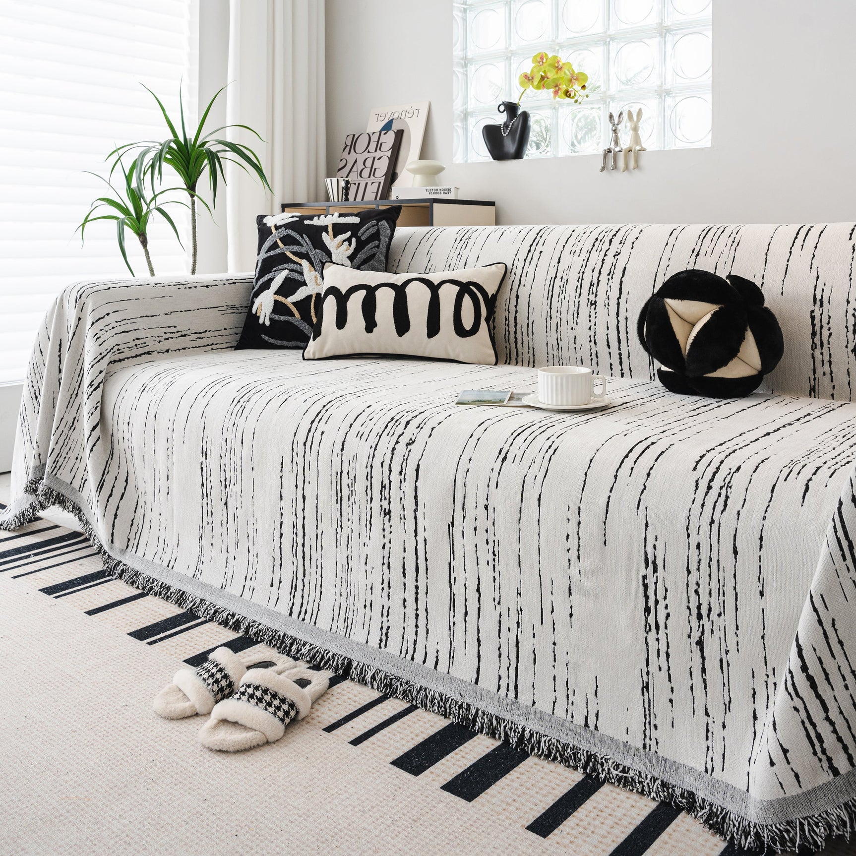 Slip Covers for Sofas, Sofa Throw Cover Soft Chenille Sofa Bed Cover, L Shaped Sectional Couch Covers - Ornate Home