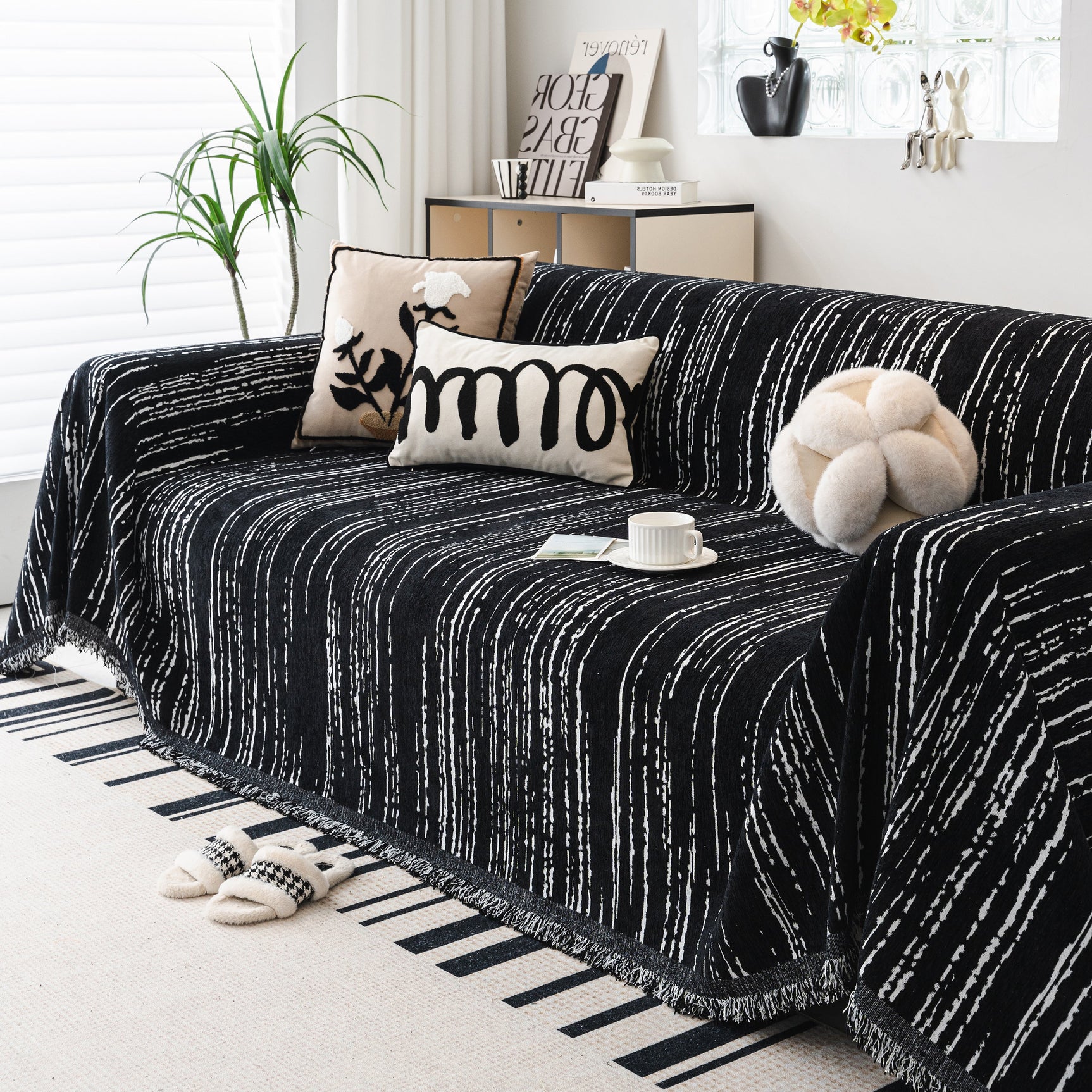 Slip Covers for Sofas, Sofa Throw Cover Soft Chenille Sofa Bed Cover, L Shaped Sectional Couch Covers - Ornate Home