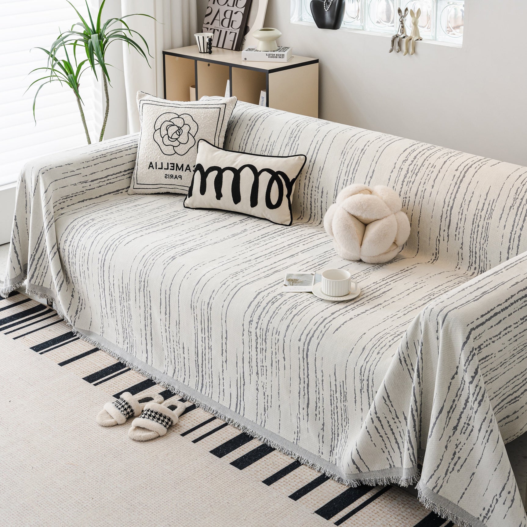 Slip Covers for Sofas, Sofa Throw Cover Soft Chenille Sofa Bed Cover, L Shaped Sectional Couch Covers - Ornate Home