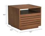 Slit Walnut Nightstand - Ornate Home