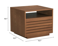 Slit Walnut Nightstand - Ornate Home