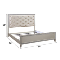 Sliverfluff Eastern King Bed w/ LED - Ornate Home