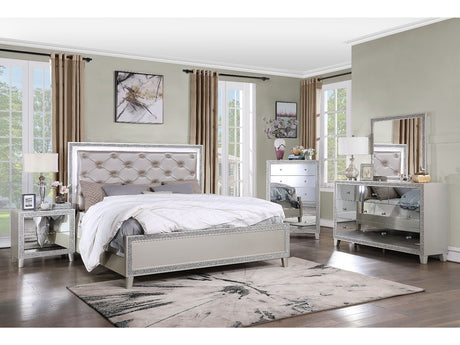 Sliverfluff Eastern King Bed w/ LED - Ornate Home