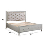 Sliverfluff Eastern King Bed w/ Storage Drawers & LED - Ornate Home