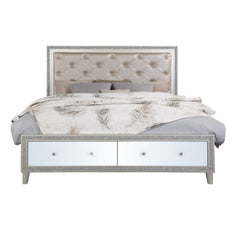 Sliverfluff Eastern King Bed w/ Storage Drawers & LED - Ornate Home