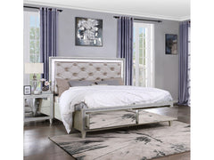 Sliverfluff Eastern King Bed w/ Storage Drawers & LED - Ornate Home