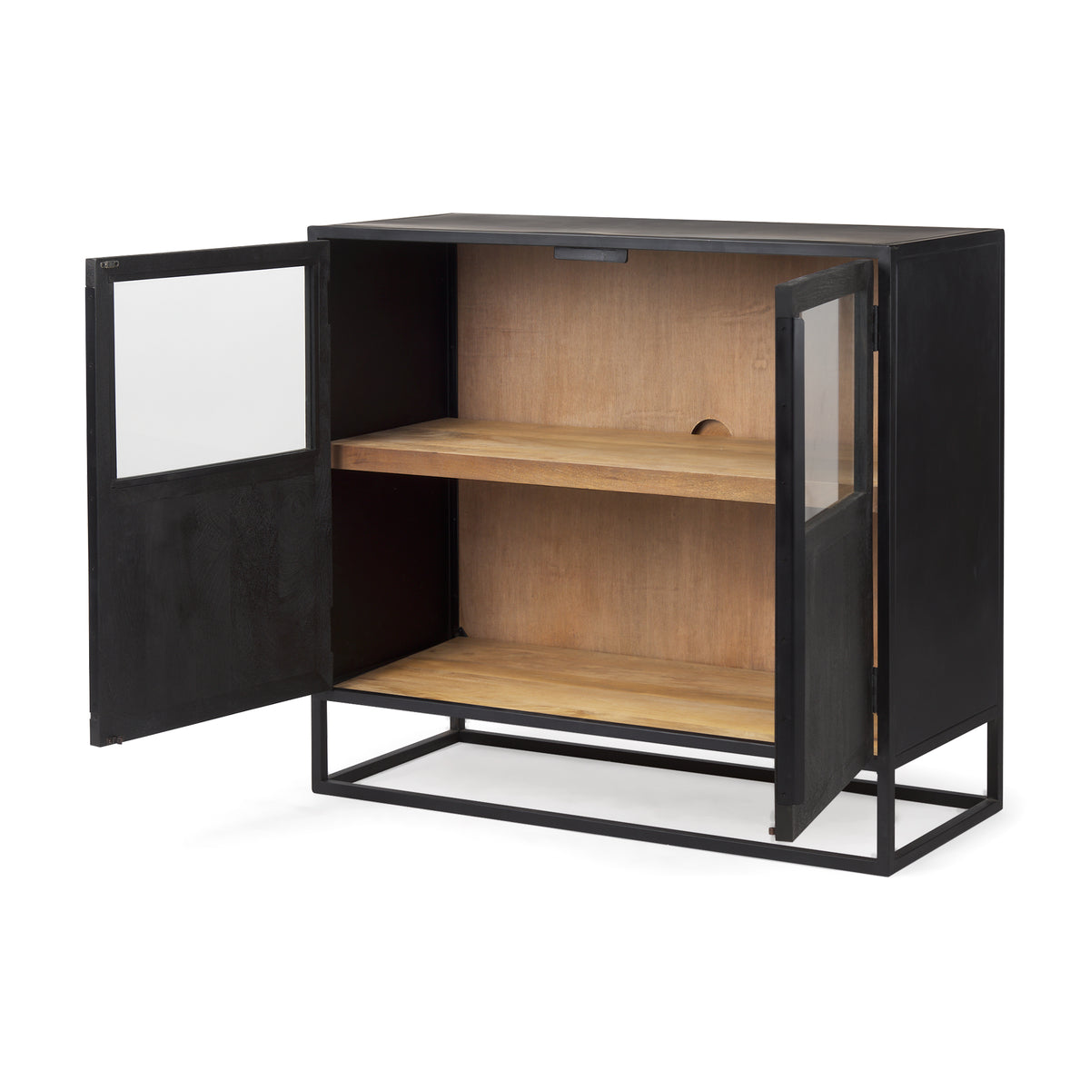 Sloan Black Wood Accent Cabinet - Ornate Home