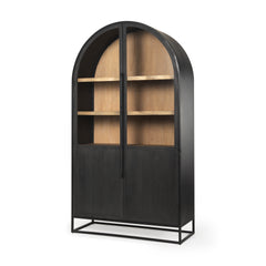 Sloan Black Wood Arch Cabinet - Ornate Home