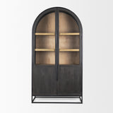 Sloan Black Wood Arched Cabinet - Ornate Home