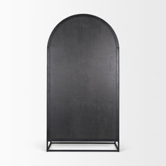 Sloan Black Wood Arched Cabinet - Ornate Home