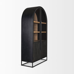 Sloan Black Wood Arched Cabinet - Ornate Home
