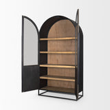 Sloan Black Wood Arched Cabinet - Ornate Home